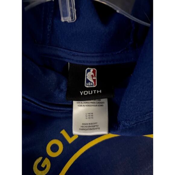 NBA Golden State Warriors Blue Yellow Logo Hoodie Sweatshirt Youth Large - Picture 4 of 6